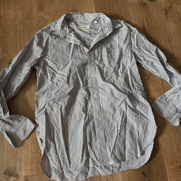 Buck Mason Other - Buck Mason Men’s Wornwell One Pocket Blue White Button Down Shirt Size S